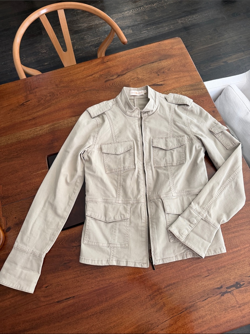 Tory Burch Light Beige Utility Jacket